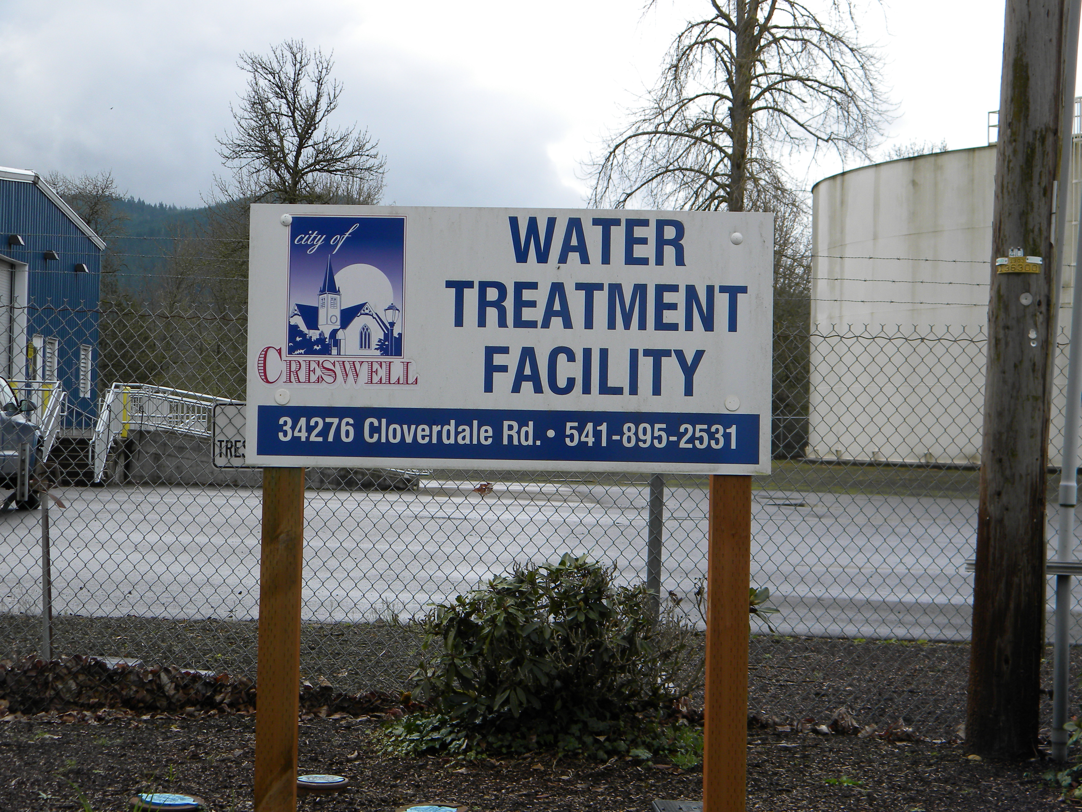 Image of the Creswell Water Treatment Plant Sign