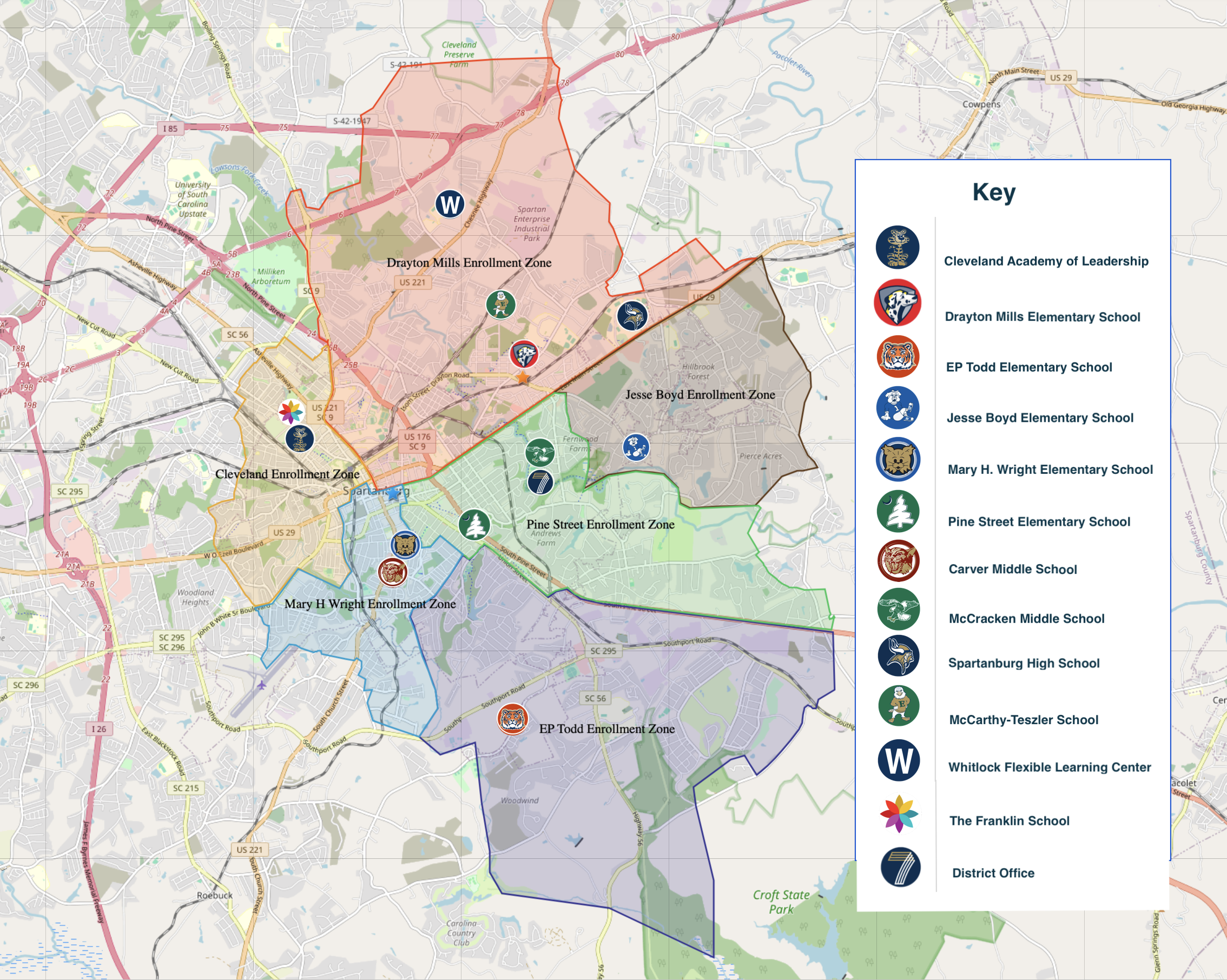 Map of D7 Enrollment Zones