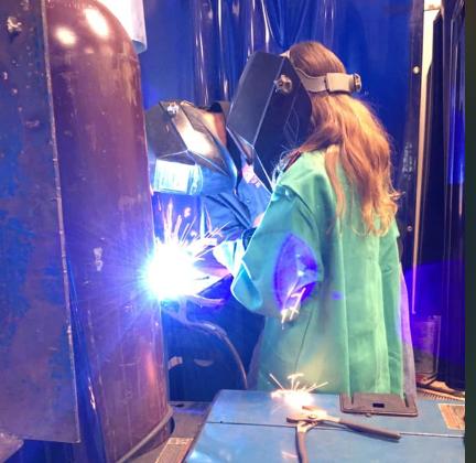 Students welding