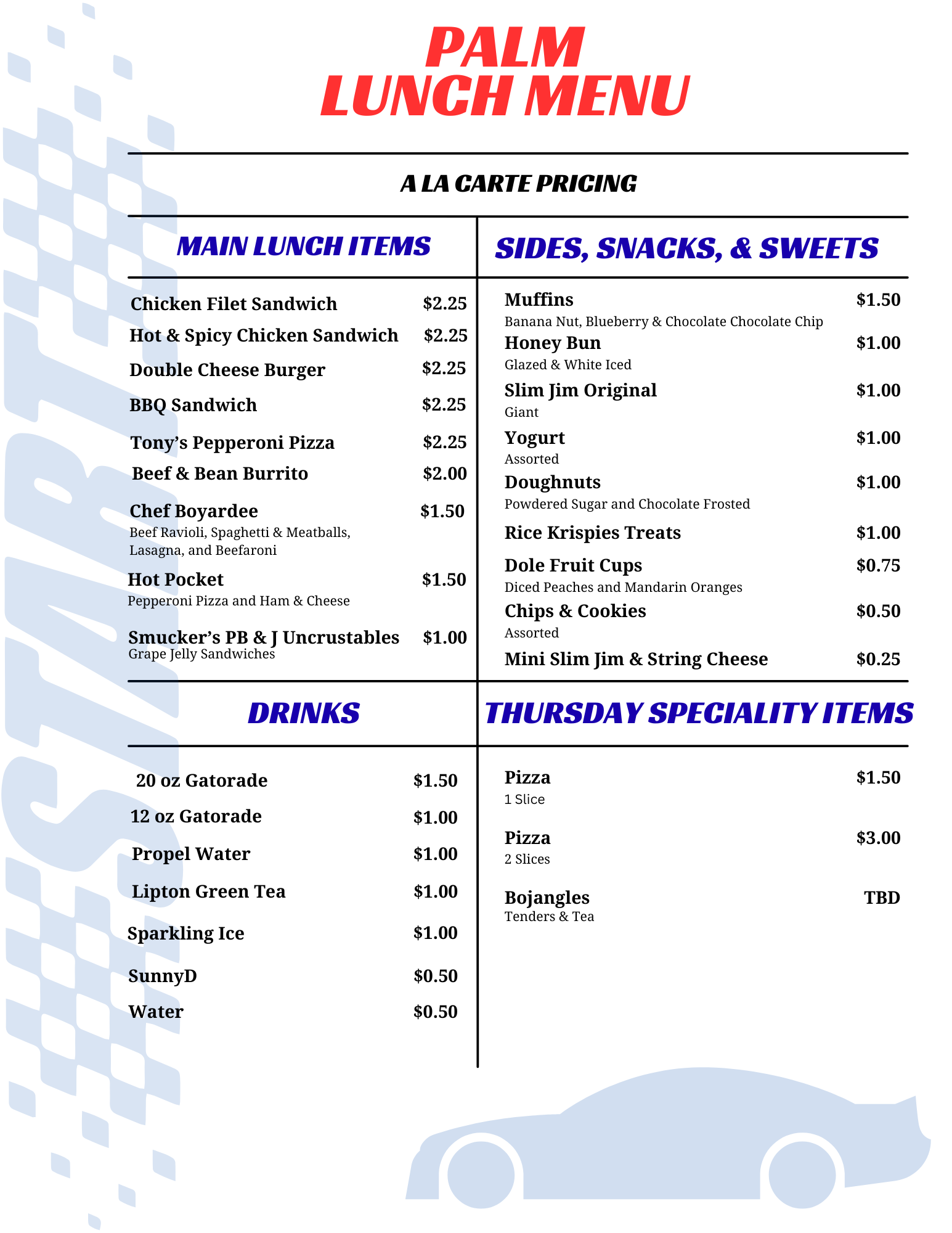Lunch Menu