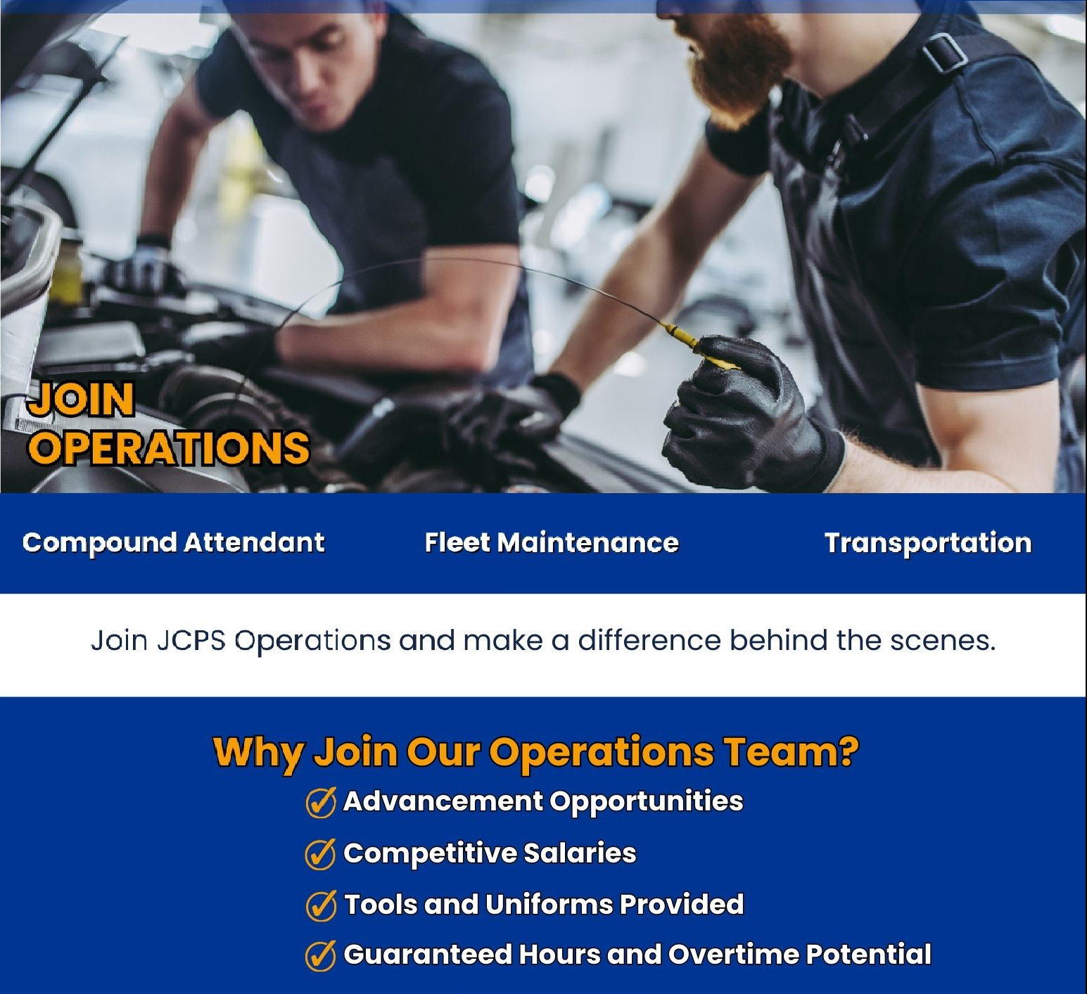New Year New Purpose flyer for Operations positions
