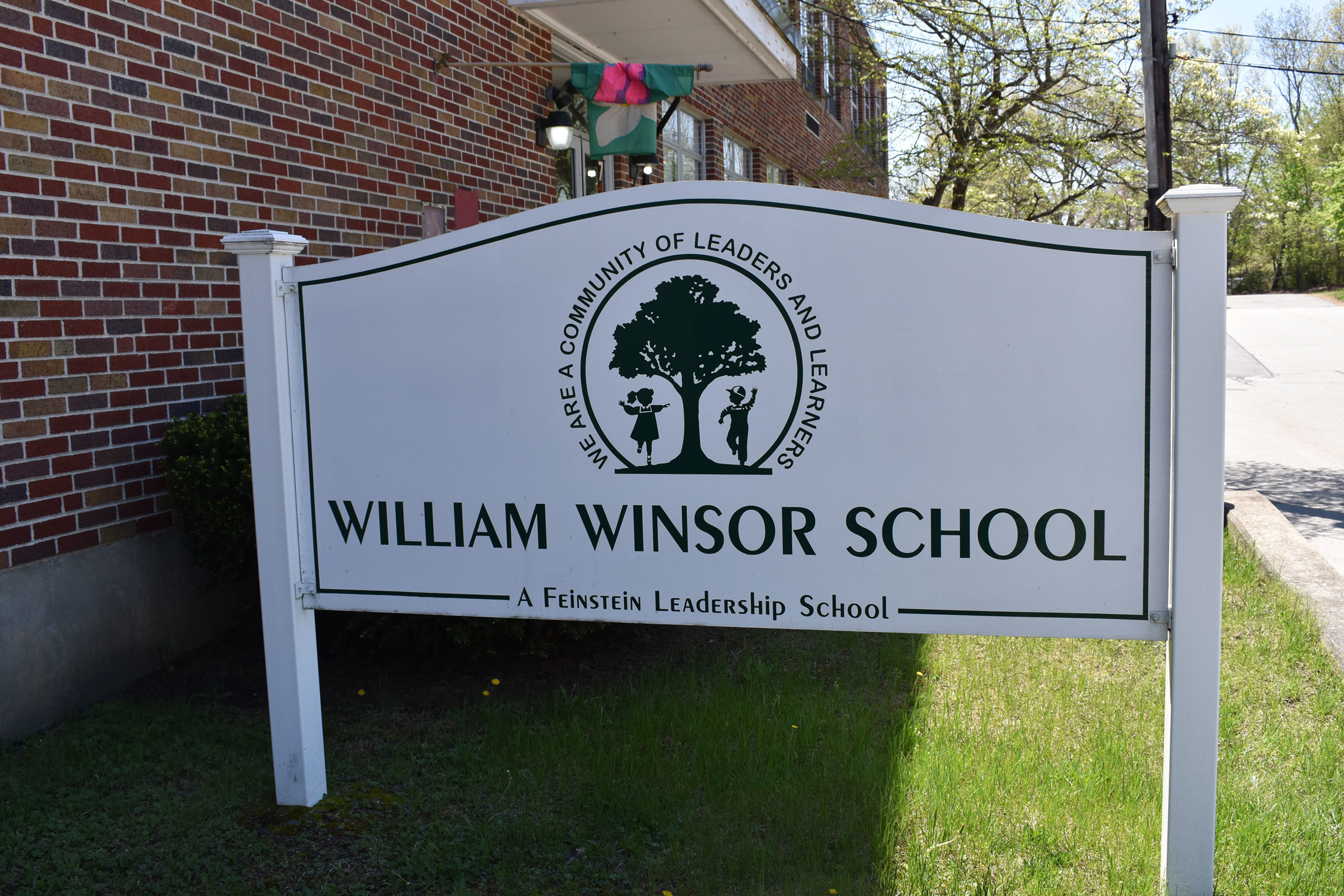 Sign in front of Winsor elementary school