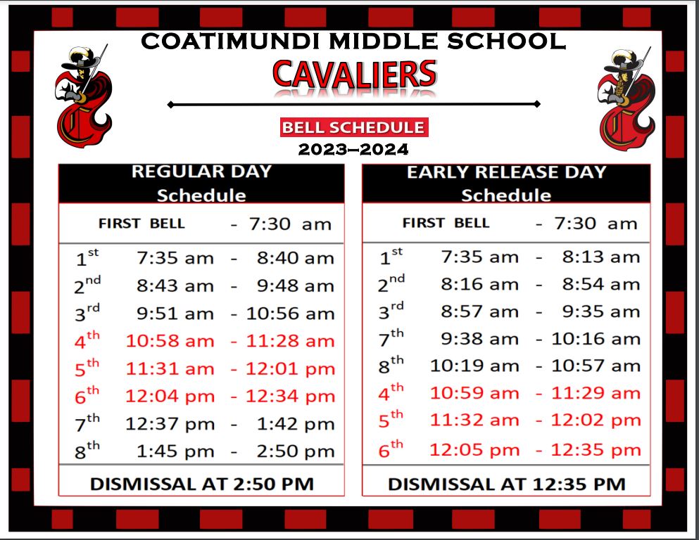 bell schedule for CtMS