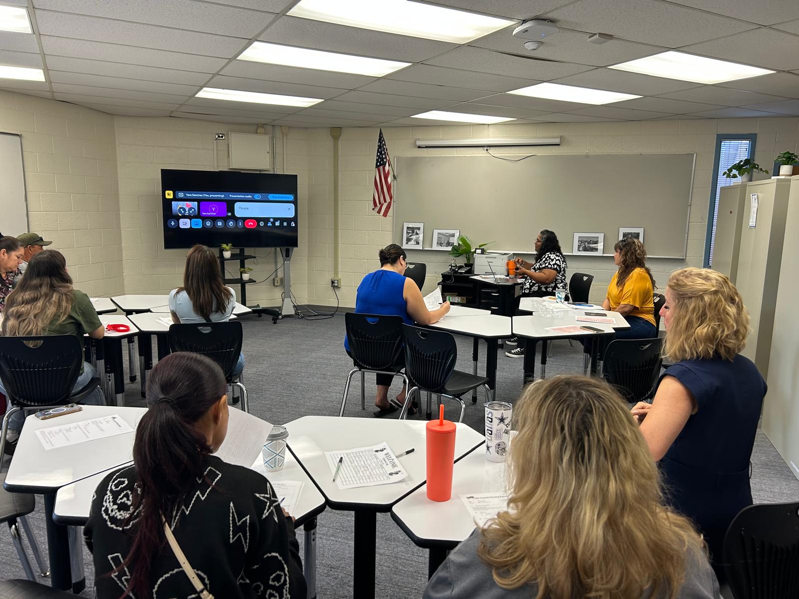 Parents participating in the august Site council 