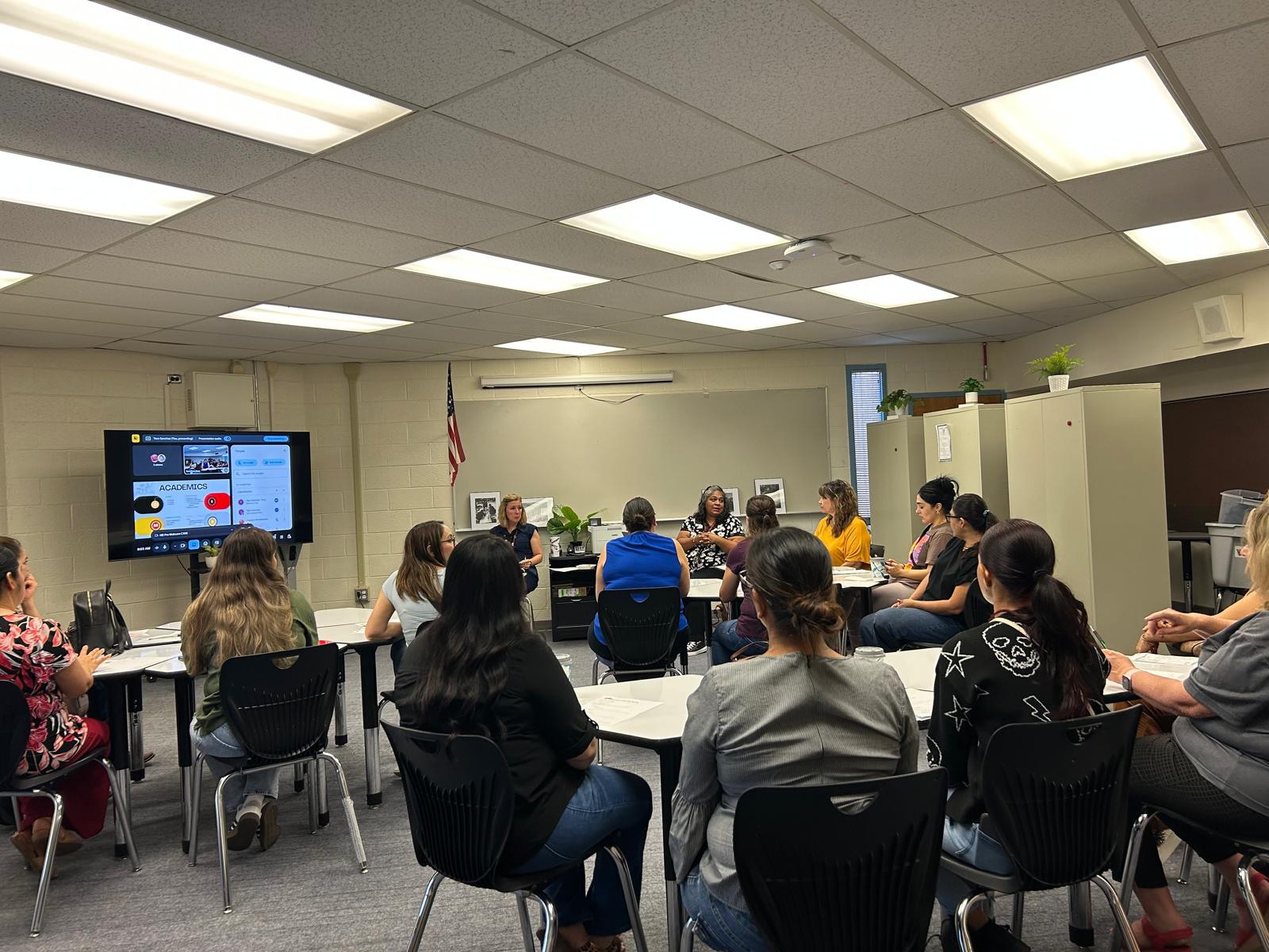 Parents participating in the august Site council 