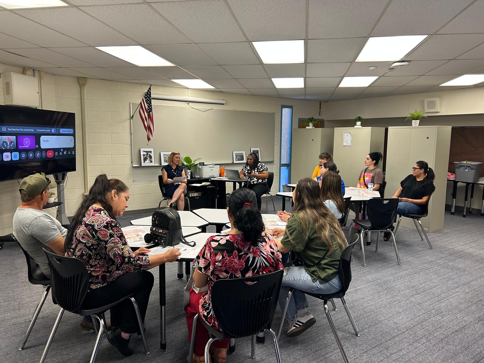 Parents participating in the august Site council 