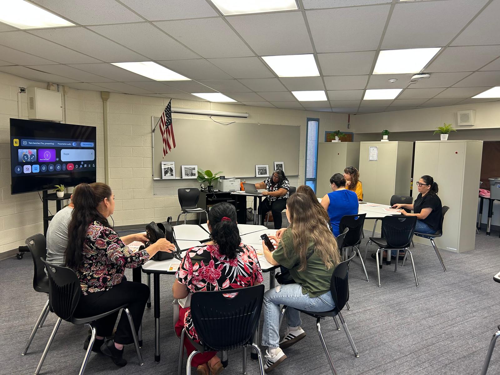 Parents participating in the august Site council 