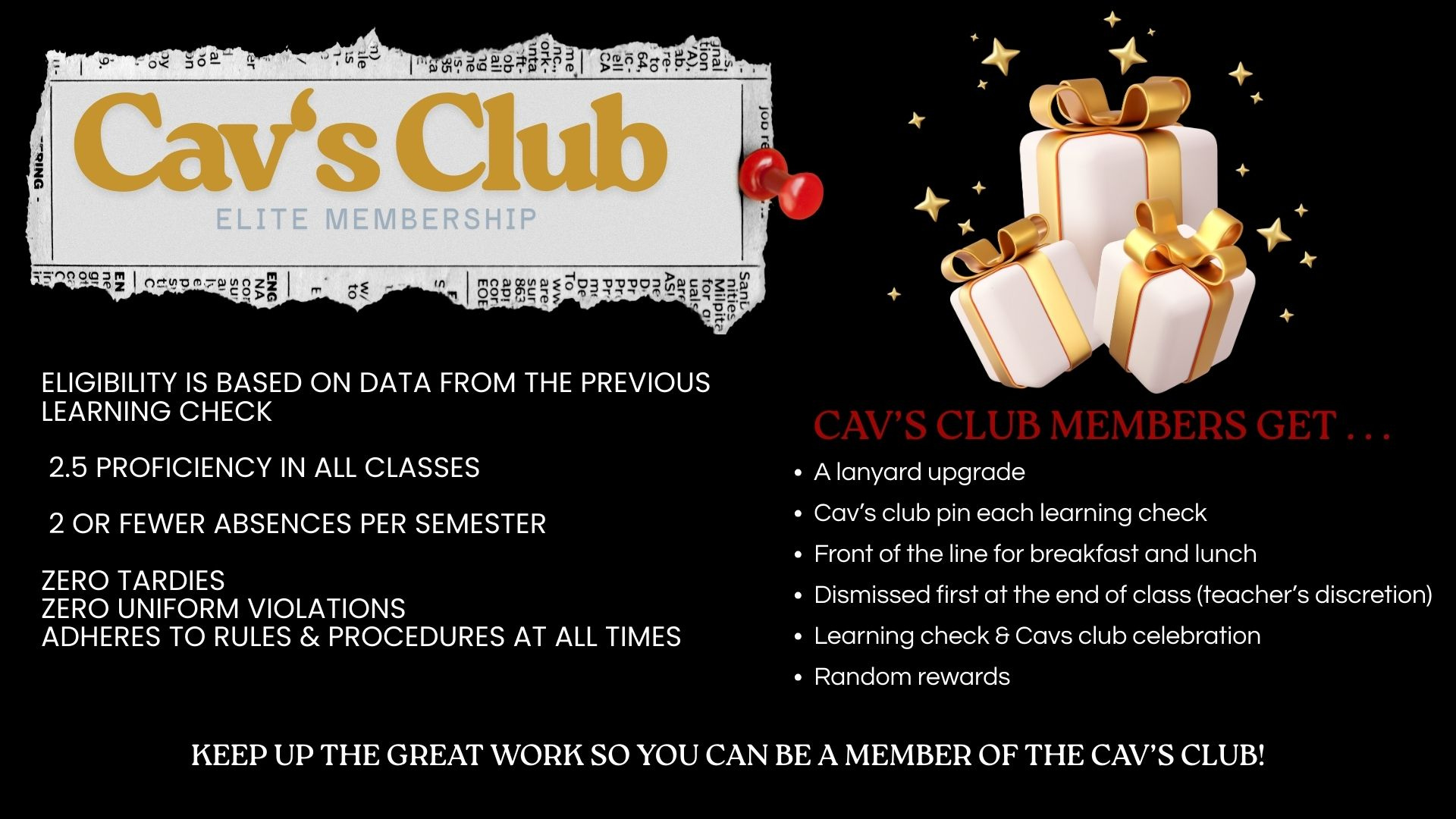 cav's club informative flyer