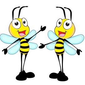 Two Bees standing next to each other