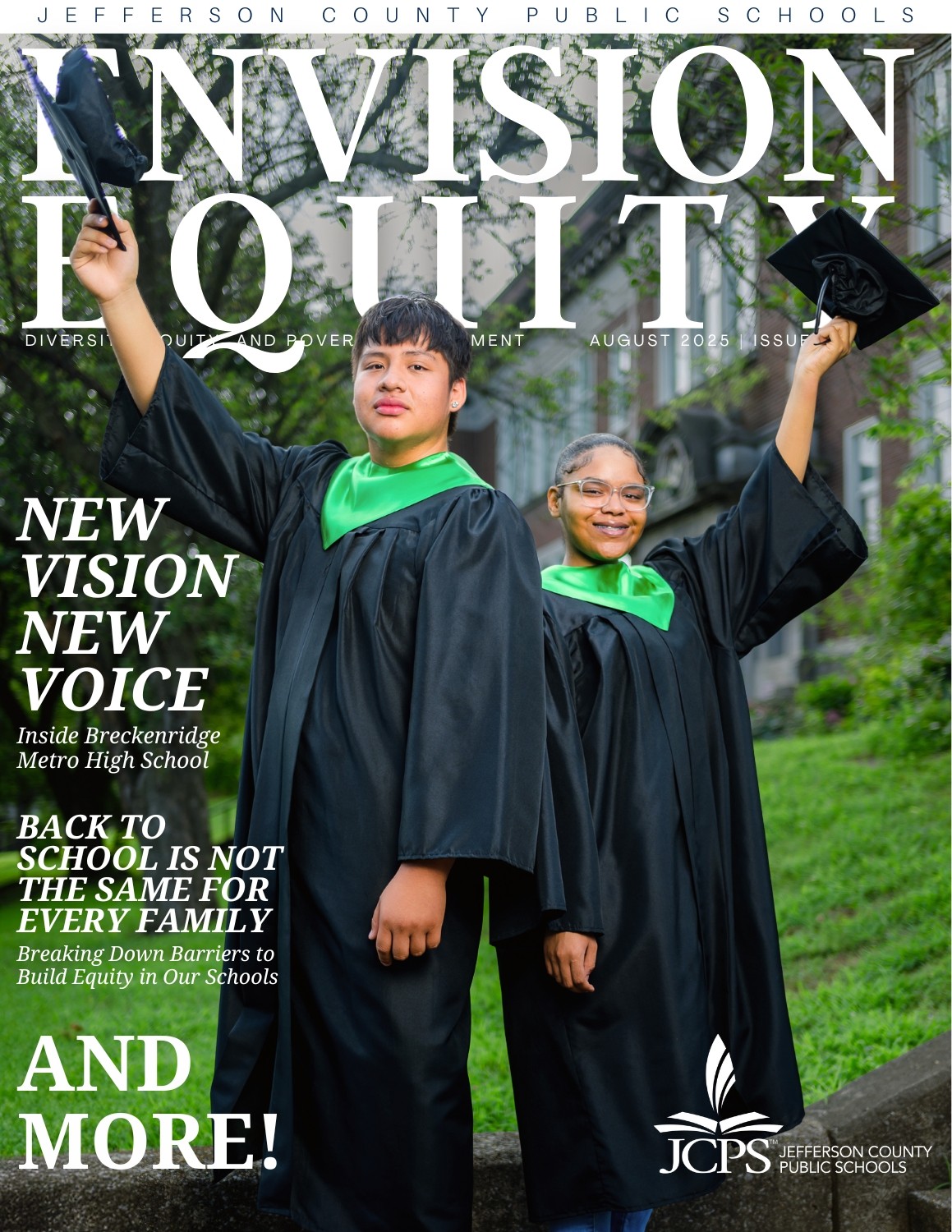 Breck Metro graduates on the cover of Envision Equity. 