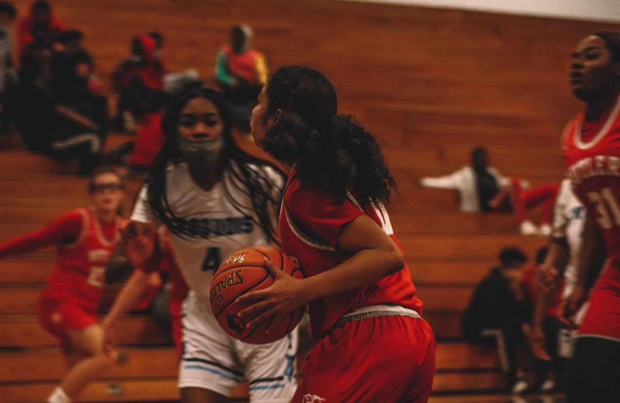 basketball player with the ball in the hands