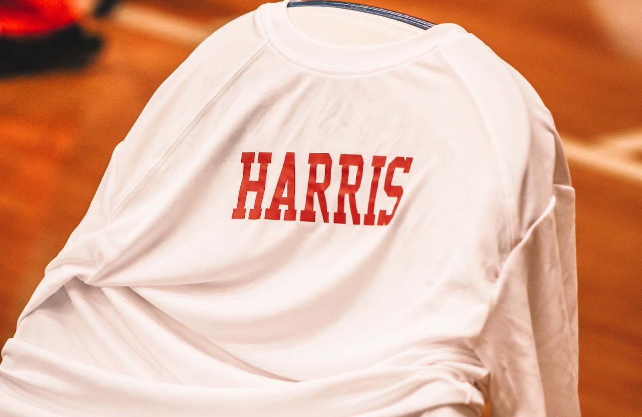 t shirt on the chair saying harris