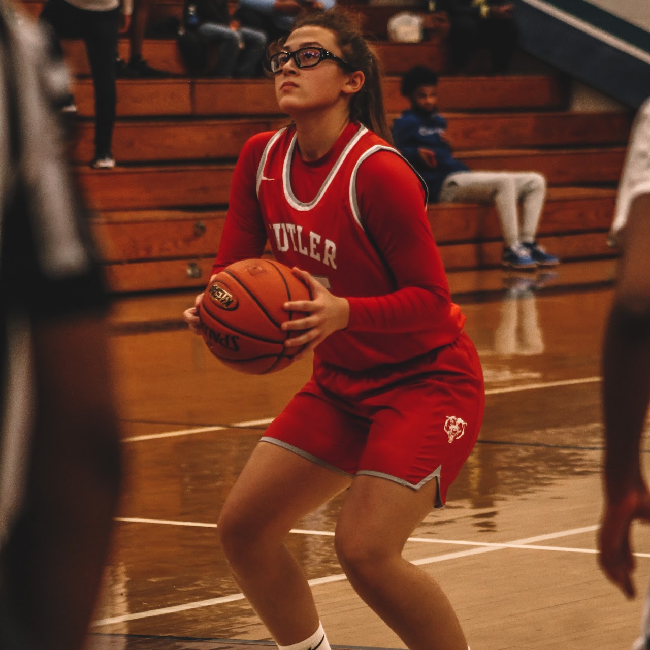 basketball player with the ball in the hands