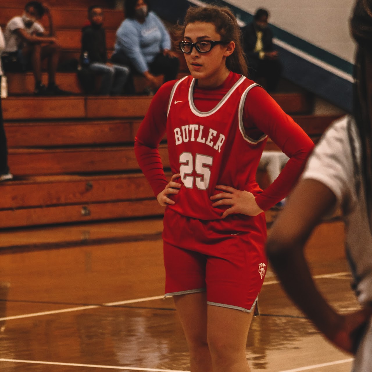 basketball player standing up on the court