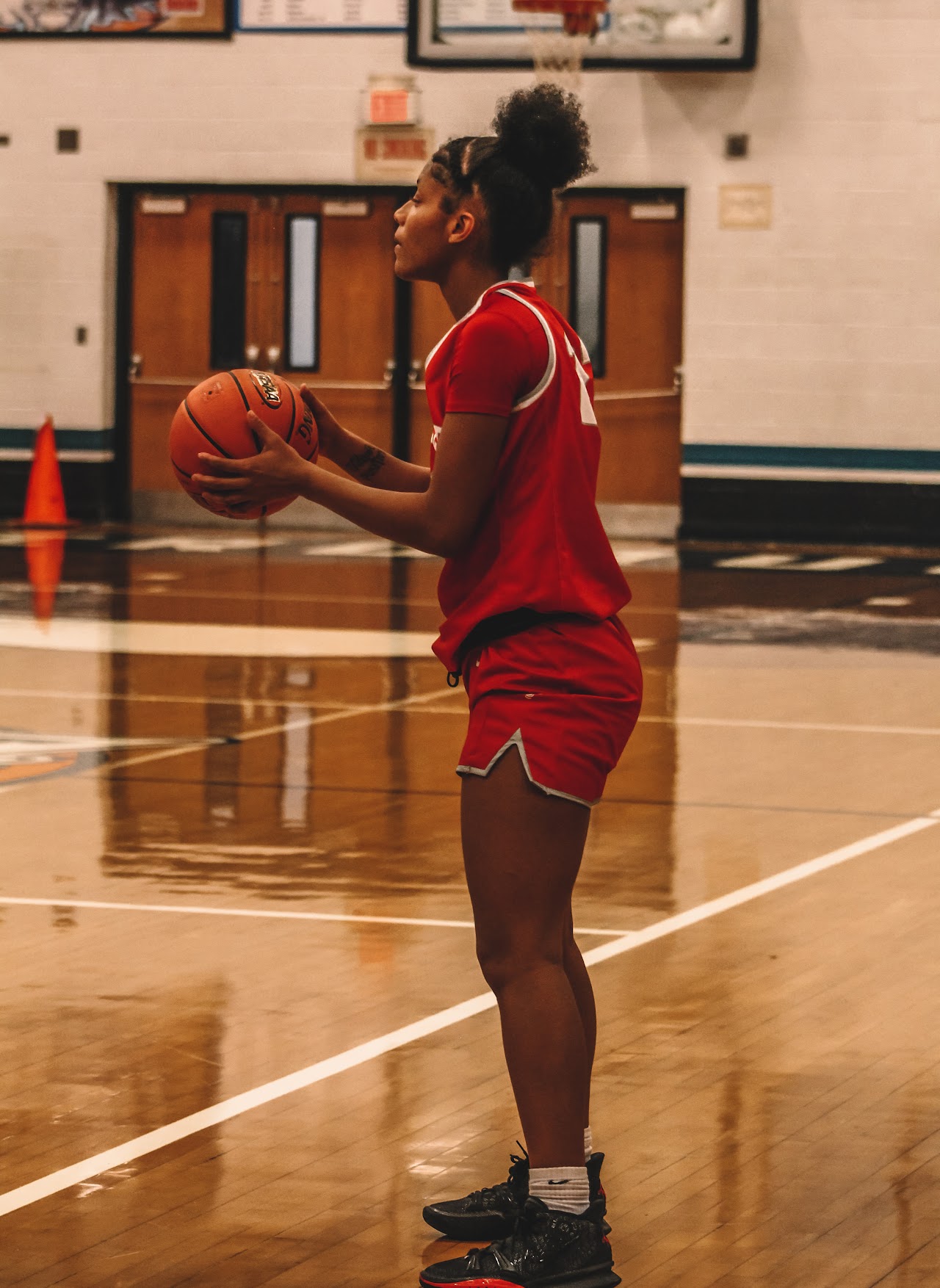 basketball player with the ball in the hands