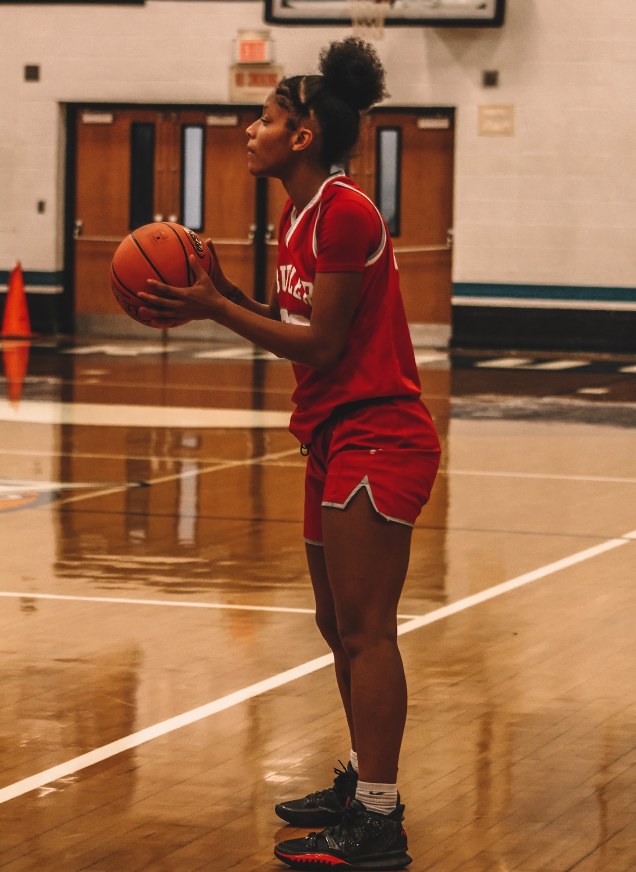 basketball player with the ball in the hands