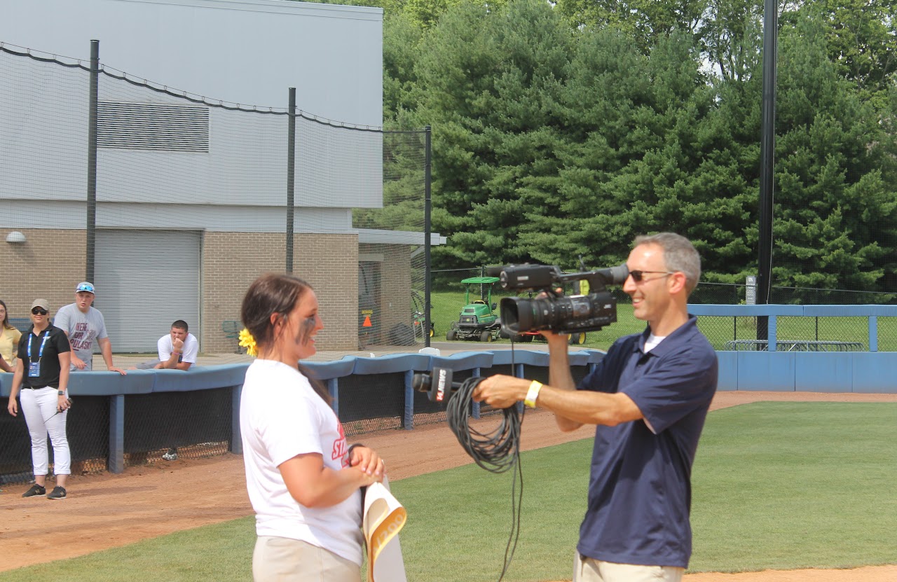 coach being interviewed