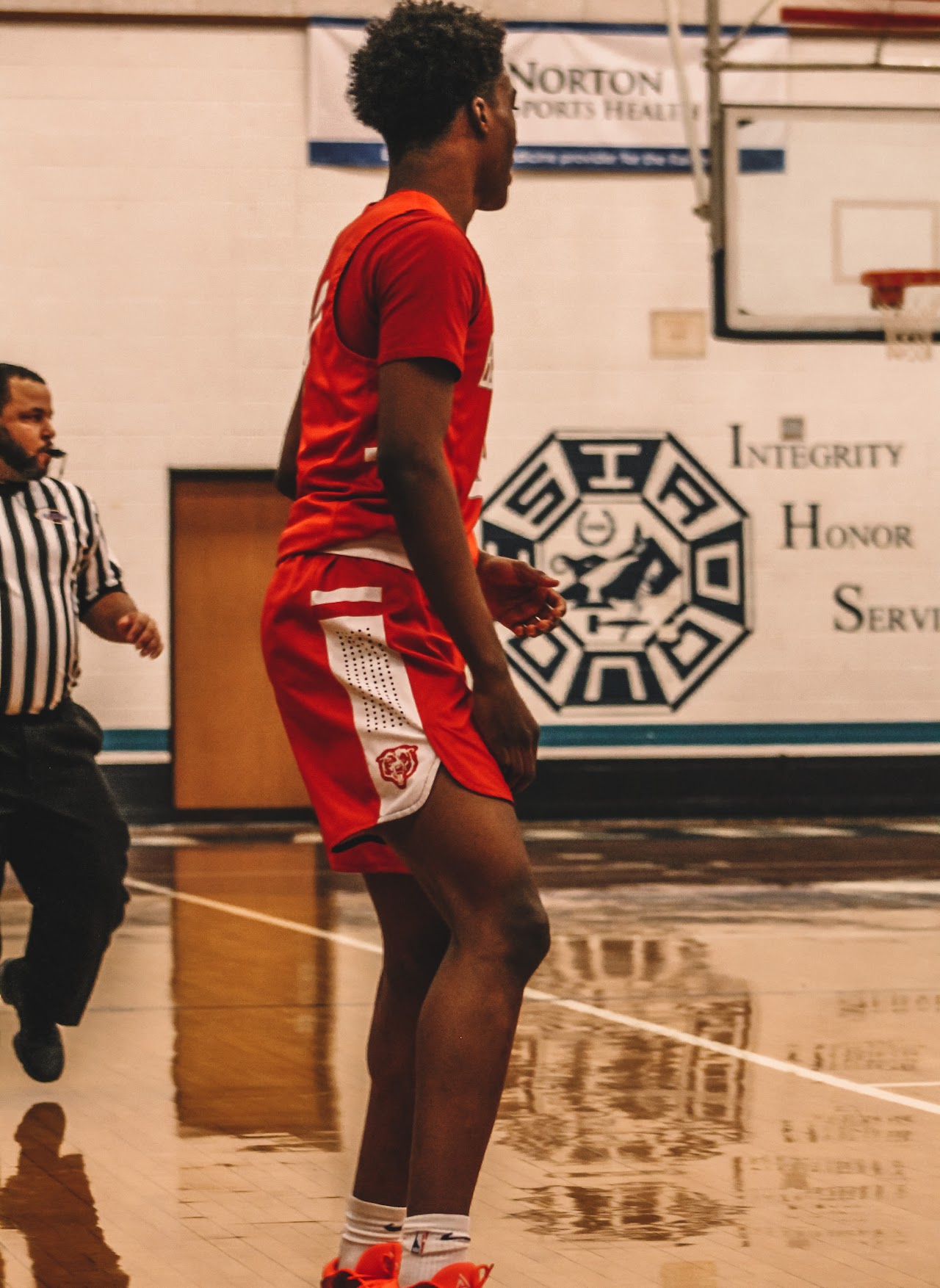 player standing up on the court