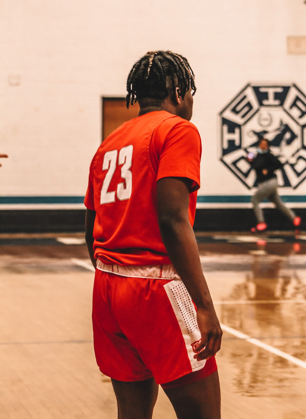 basketball player from behind with #23 in the back