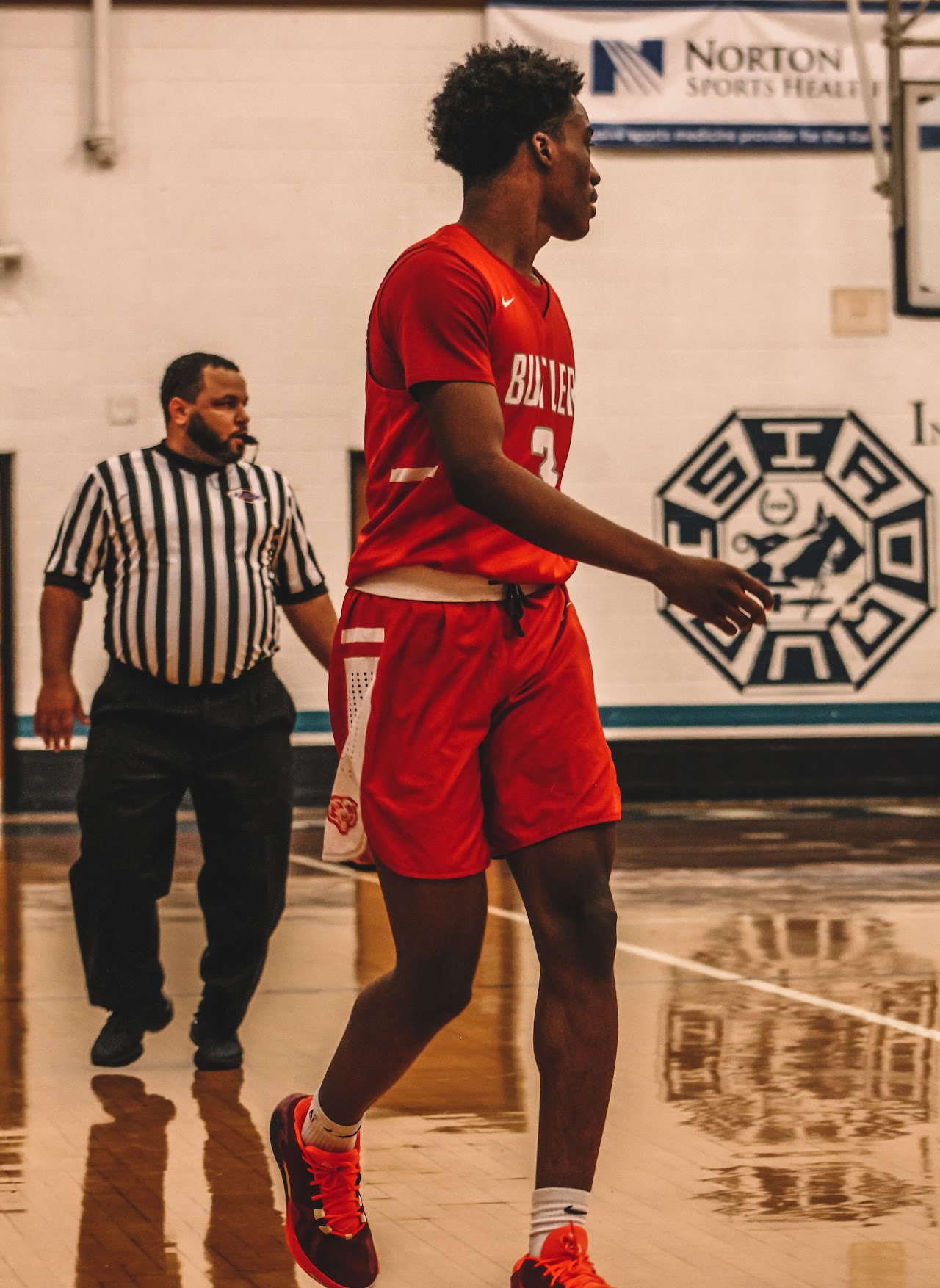 player standing up on the court