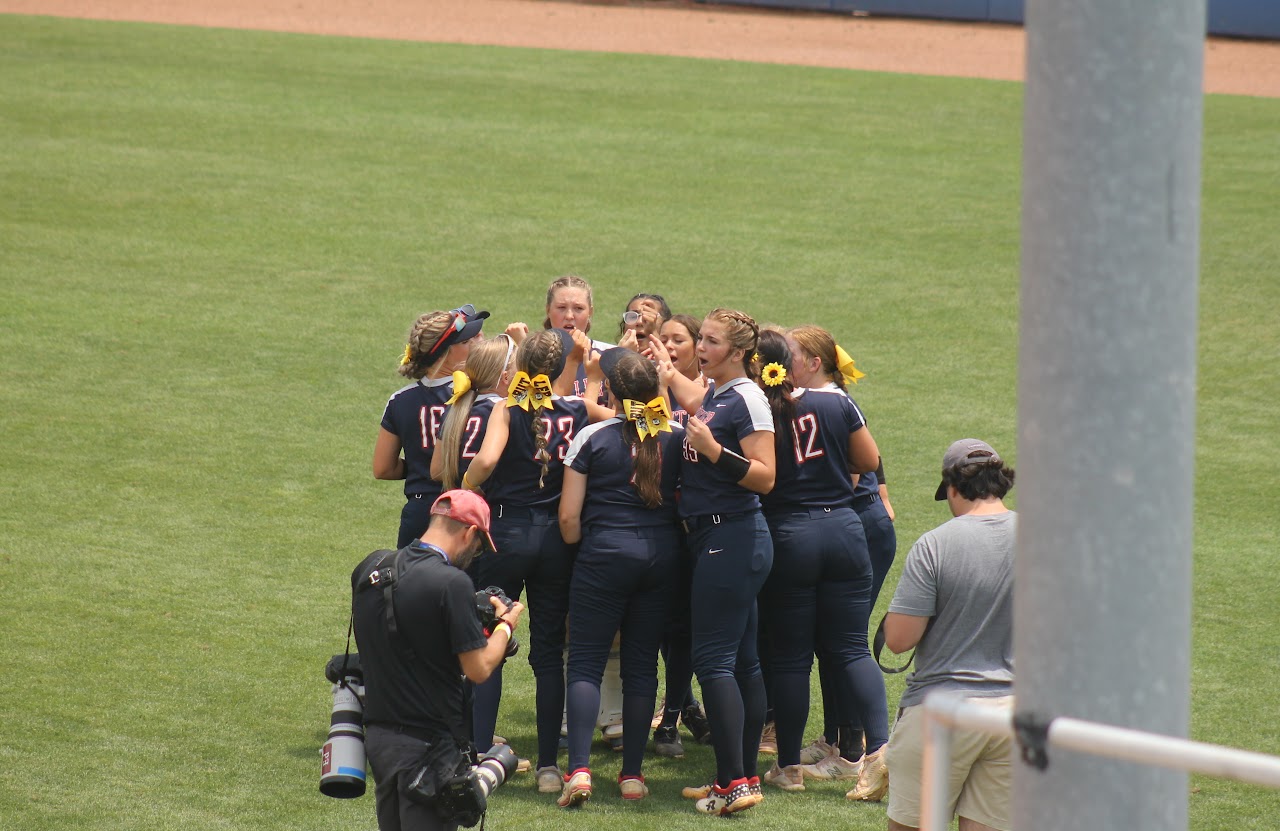 baseball team excited during a game