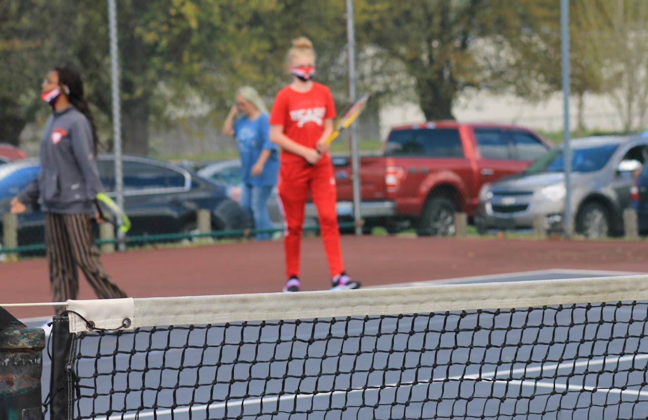 player on the court with the racket