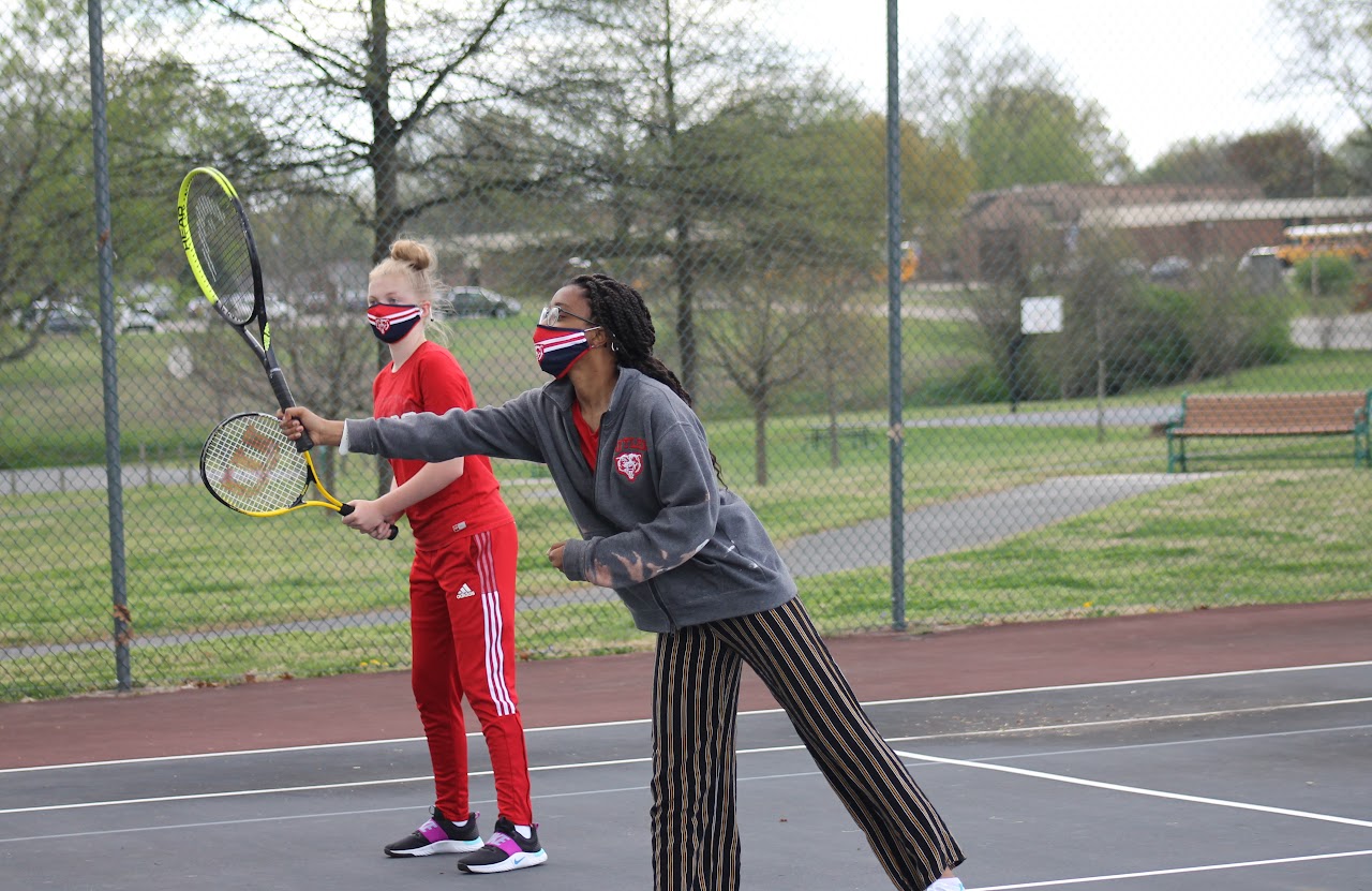 two players hitting the ball