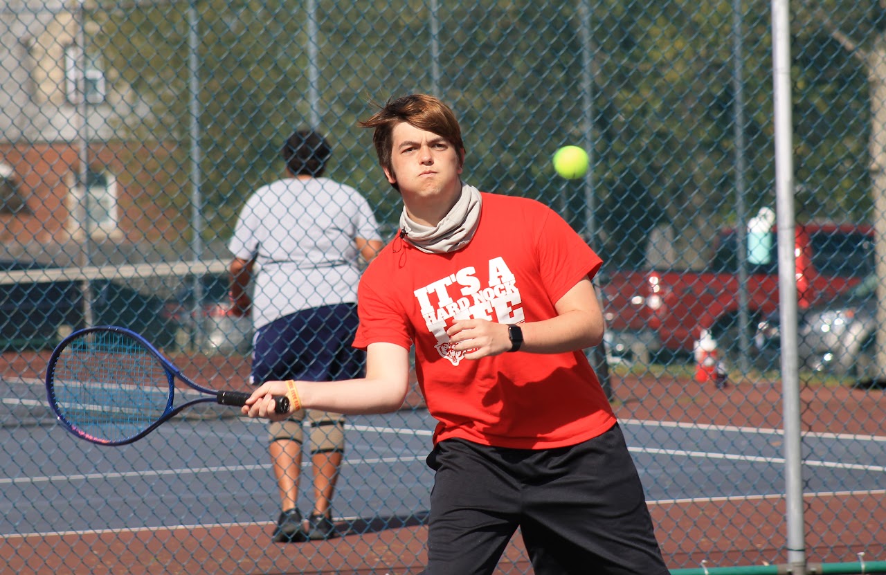 player about to hit the ball