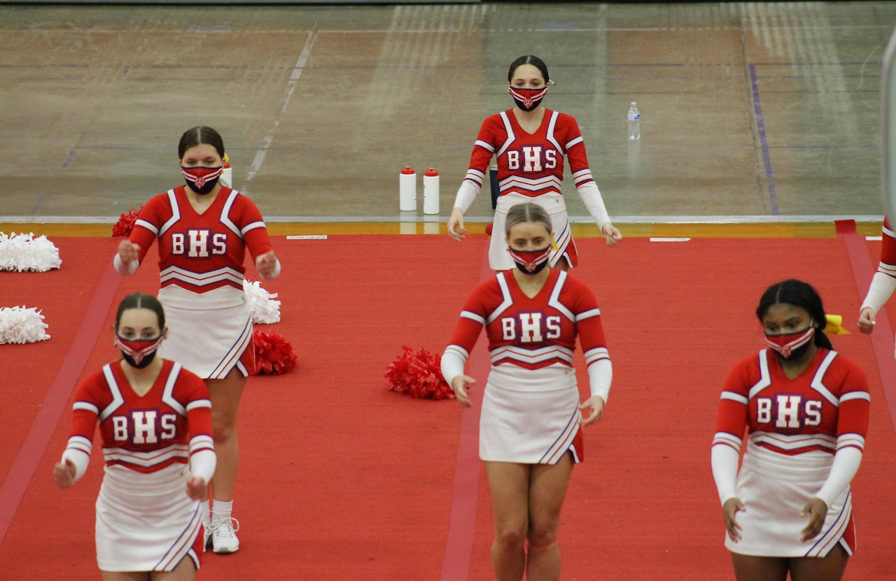 cheerleaders before a game