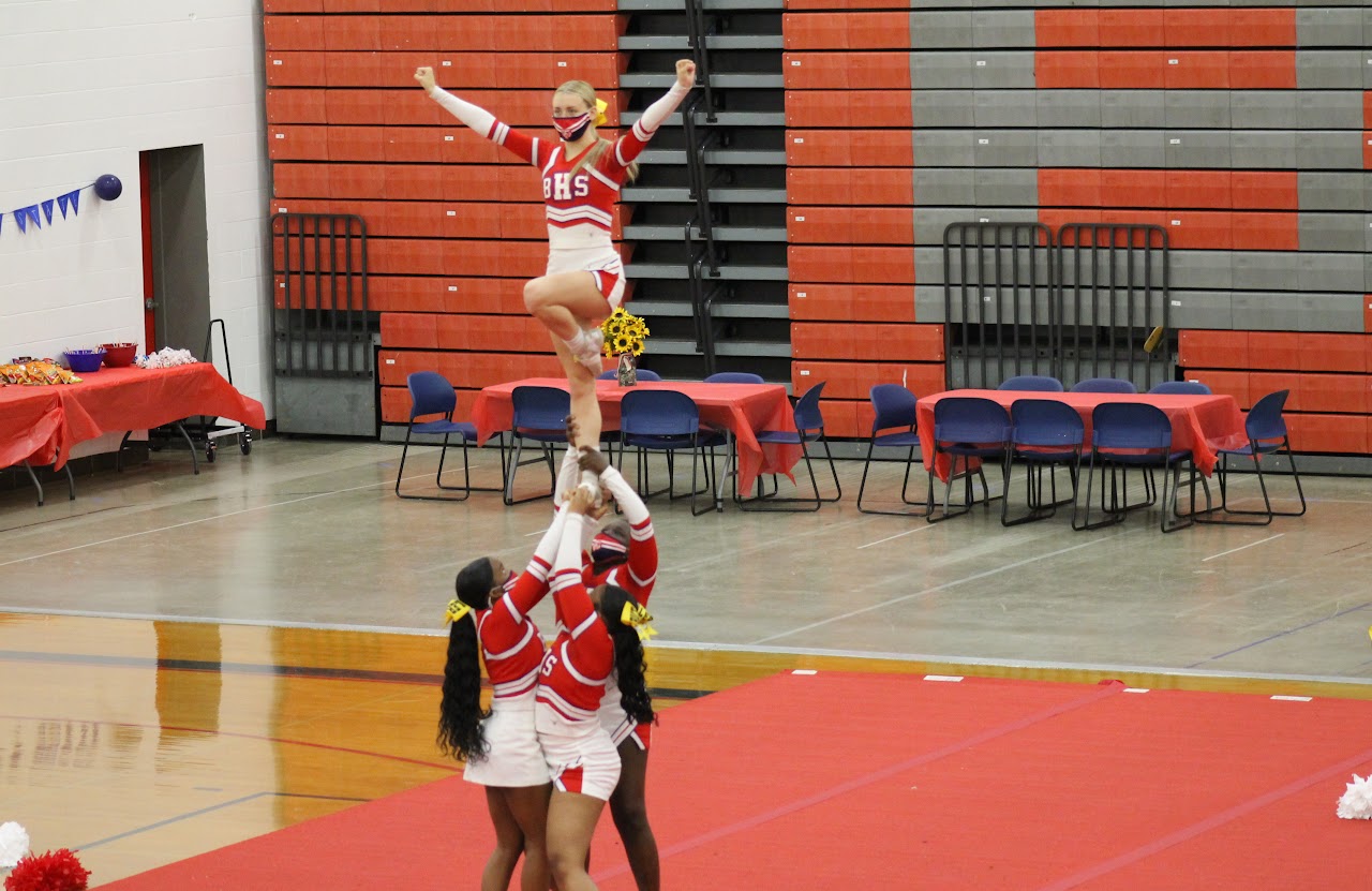 cheerleaders before a game