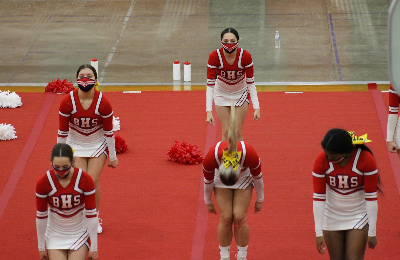 cheerleaders before a game