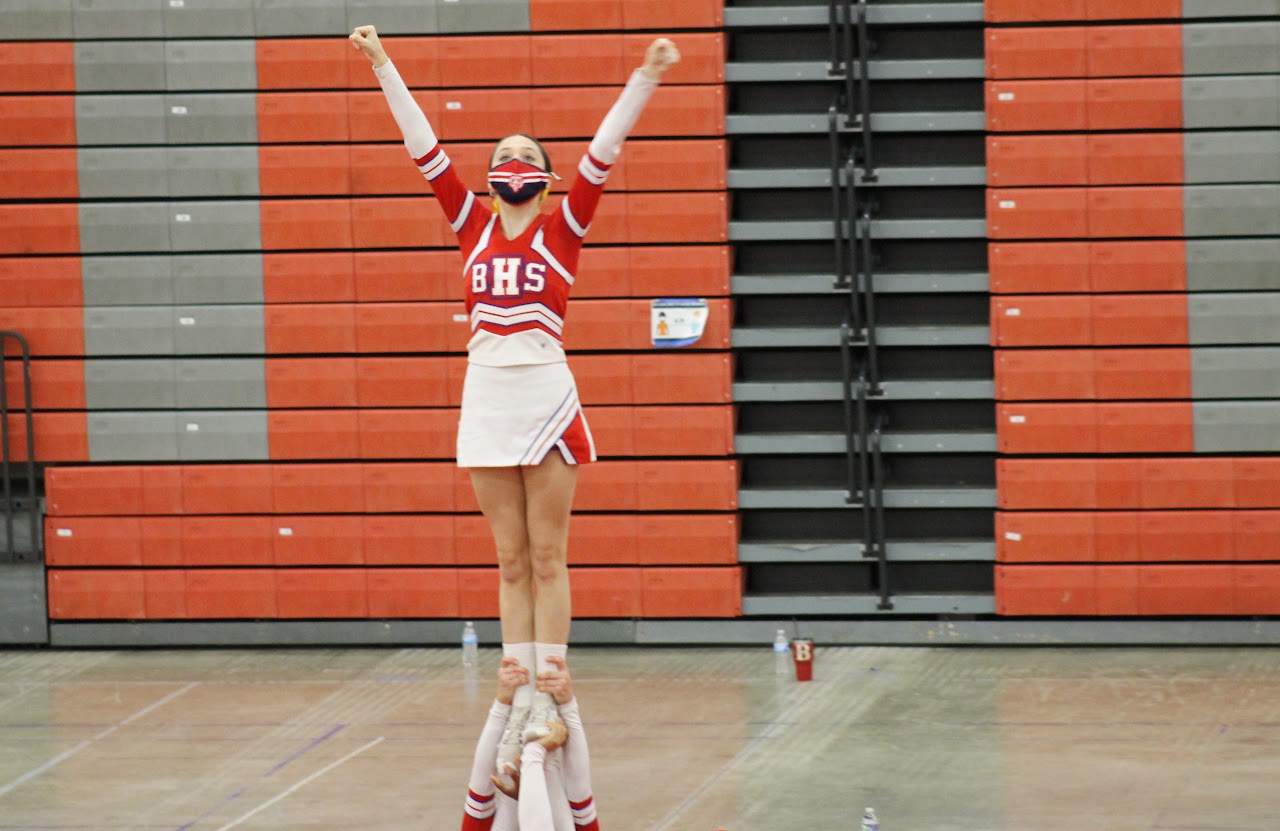 cheerleaders before a game