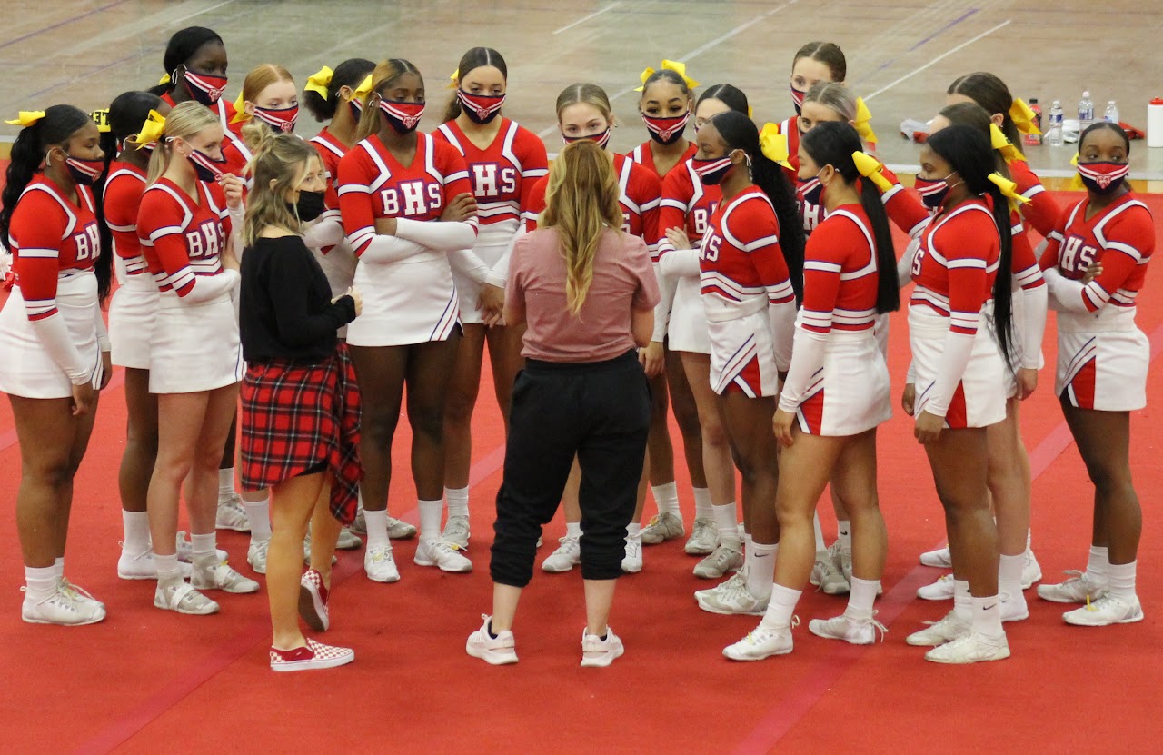 cheerleaders before a game