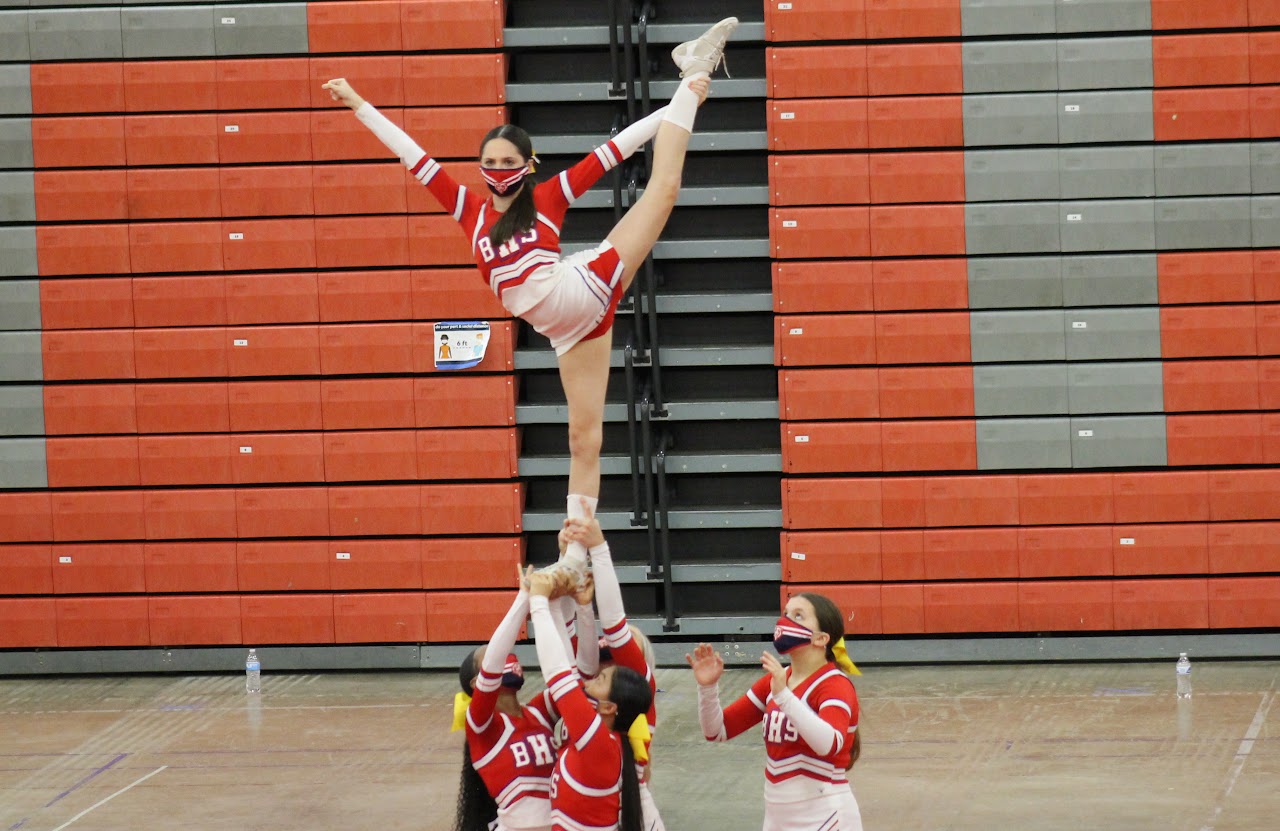 cheerleaders before a game