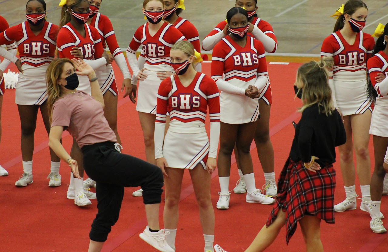 cheerleaders before a game