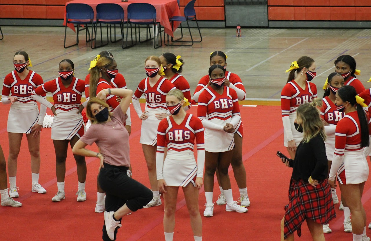 cheerleaders before a game