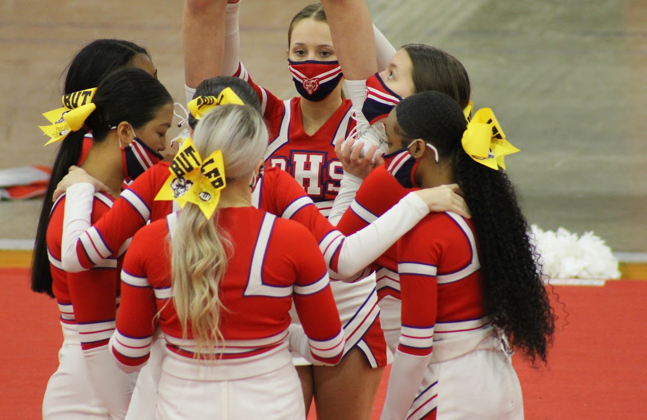 cheerleaders before a game