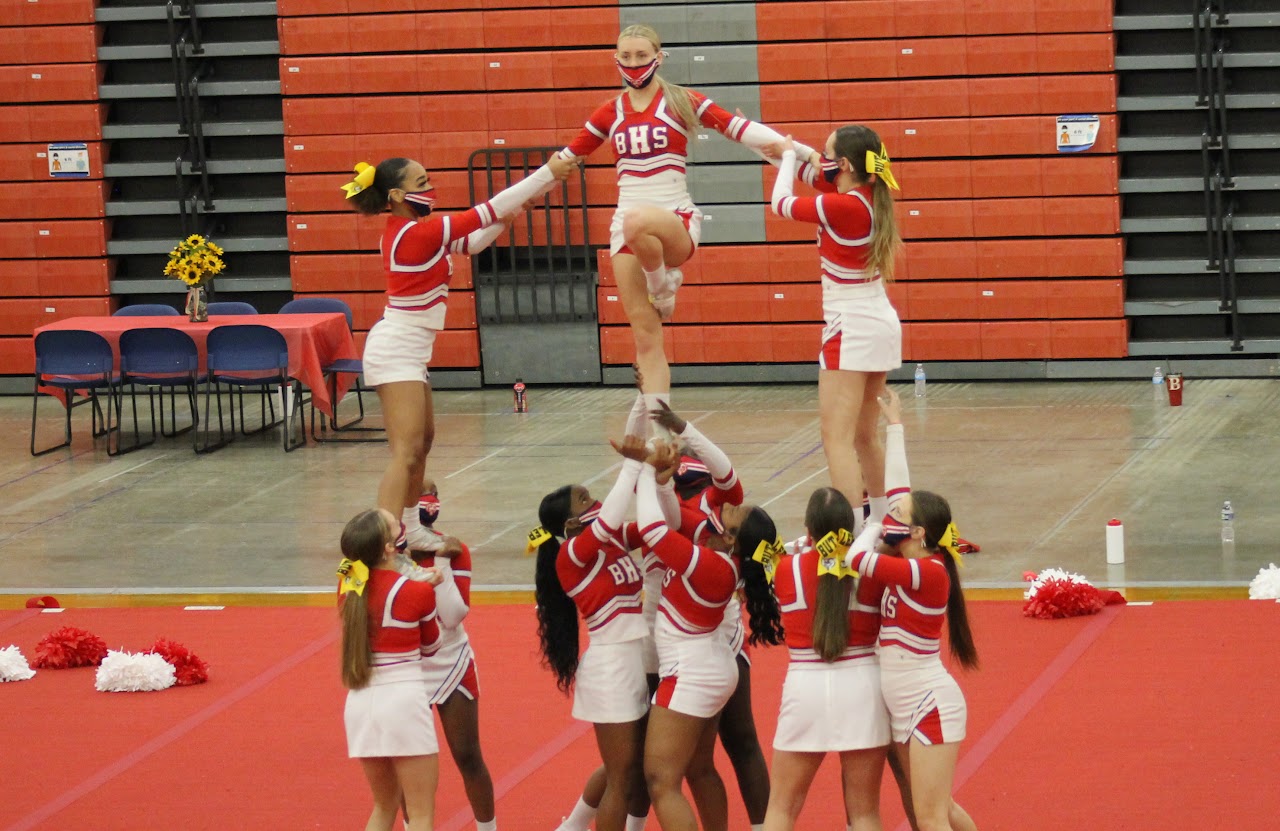 cheerleaders before a game