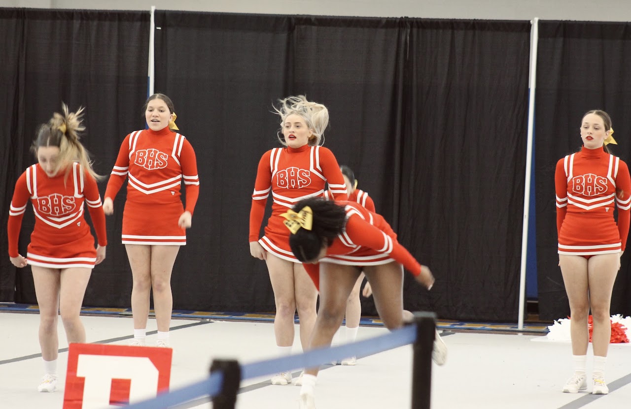 Cheerleaders performing