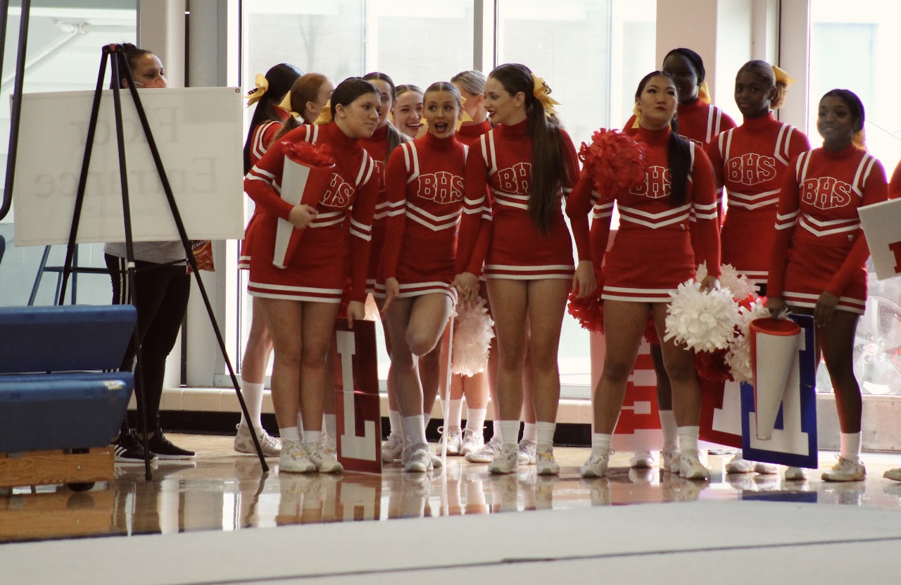 Cheerleaders gathered together