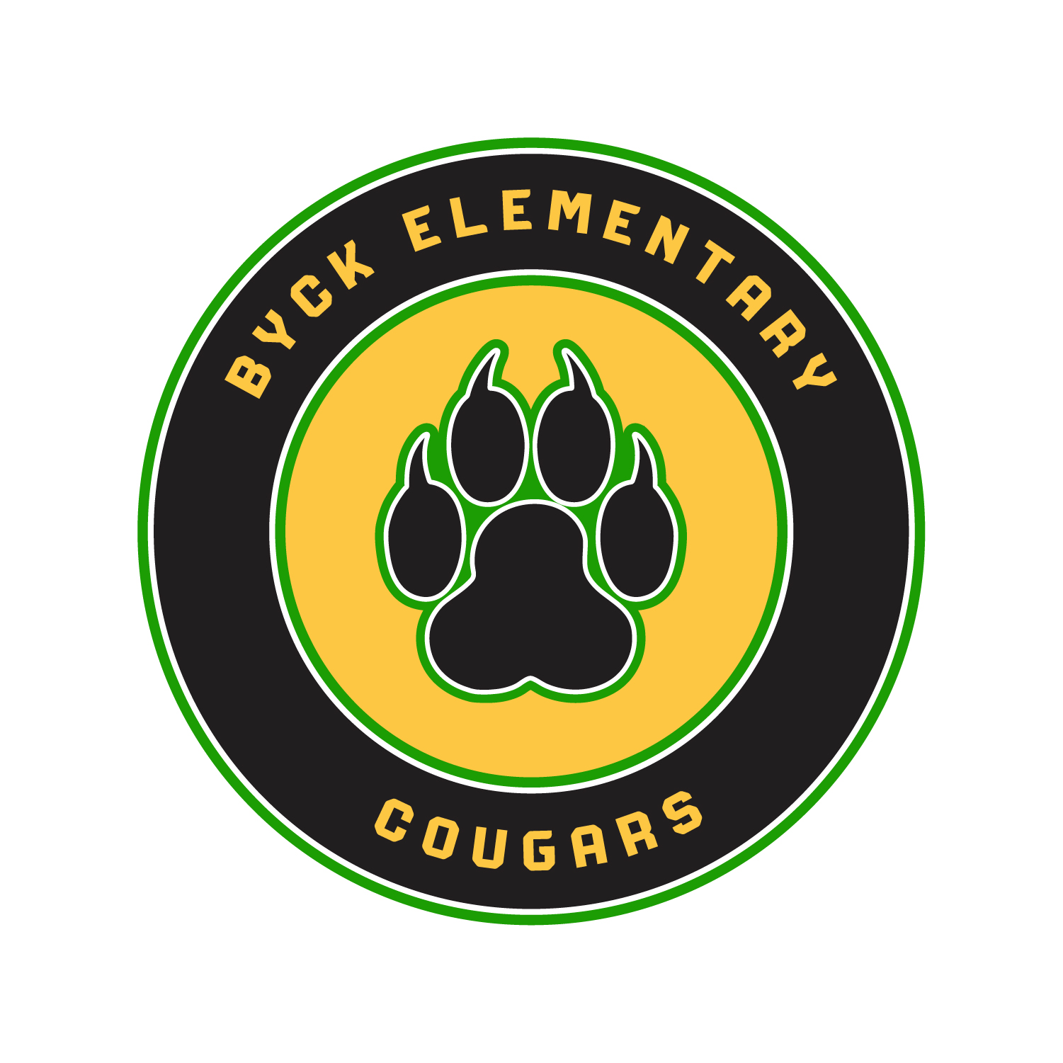 Byck Elementary School Badge with Paw Print