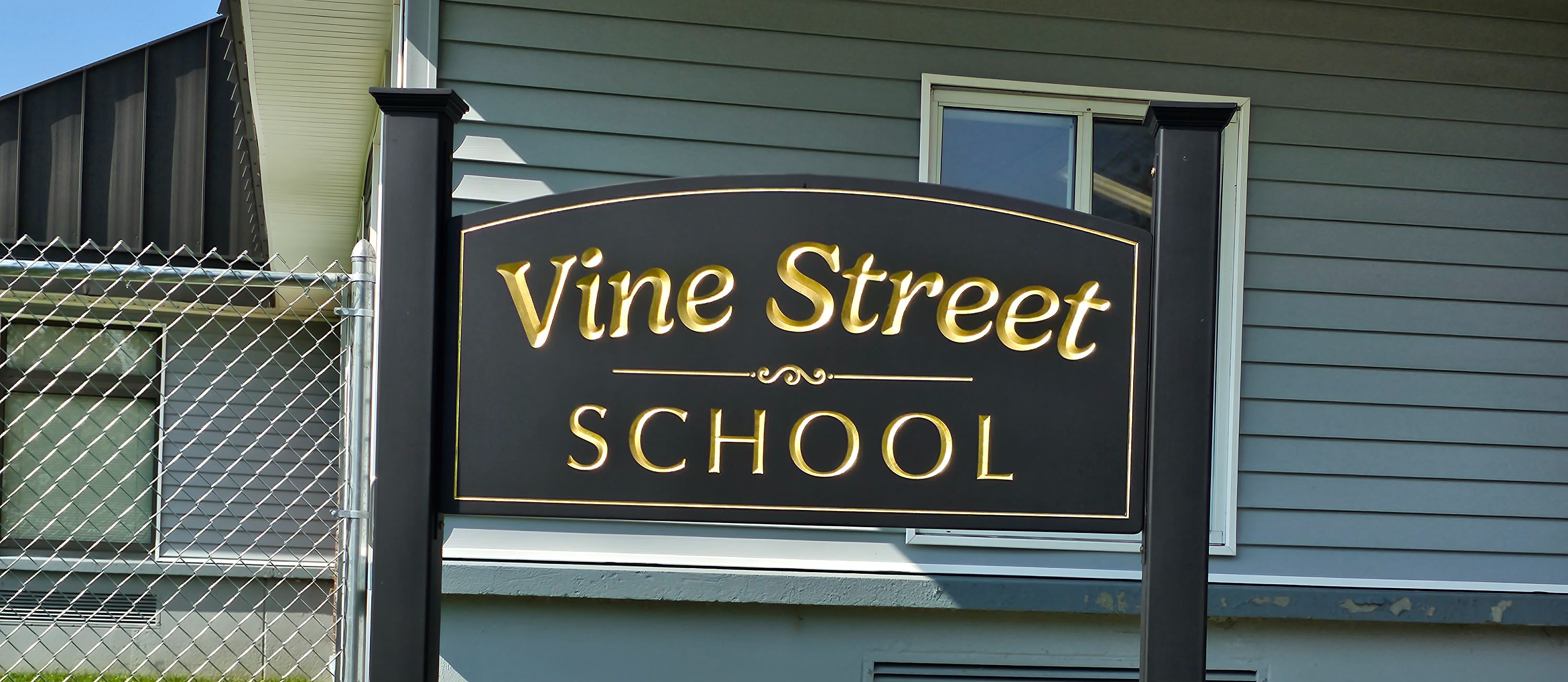 Vine Street School Sign