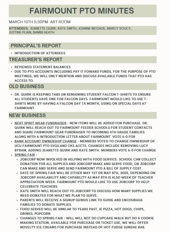 PTO 3/13/2025 Meeting Minutes