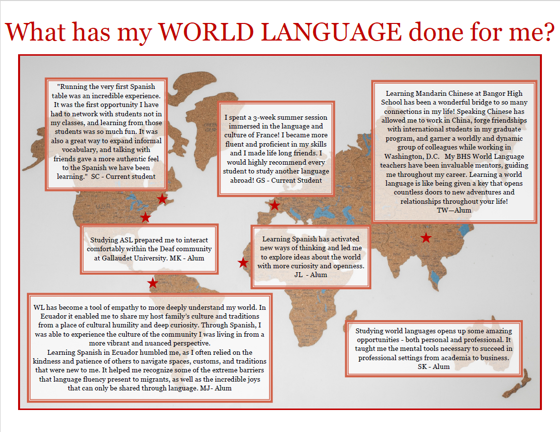 student testimonials about their world language experiences