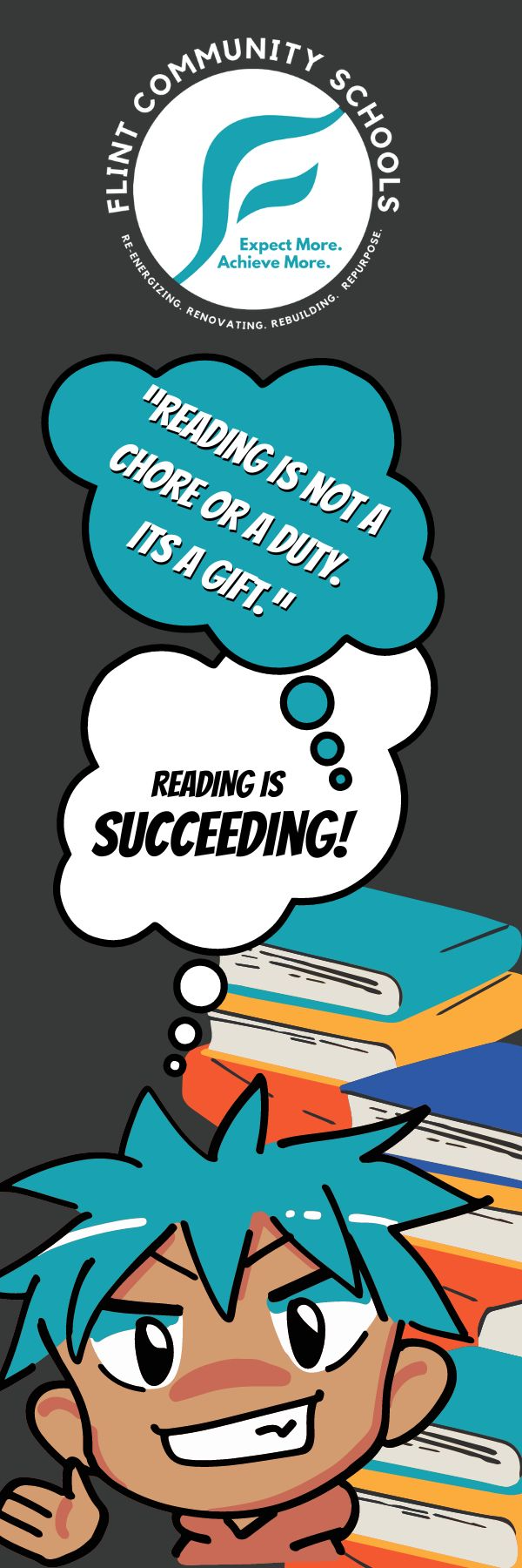 Flint Community Schools Literacy Initiative Bookmark