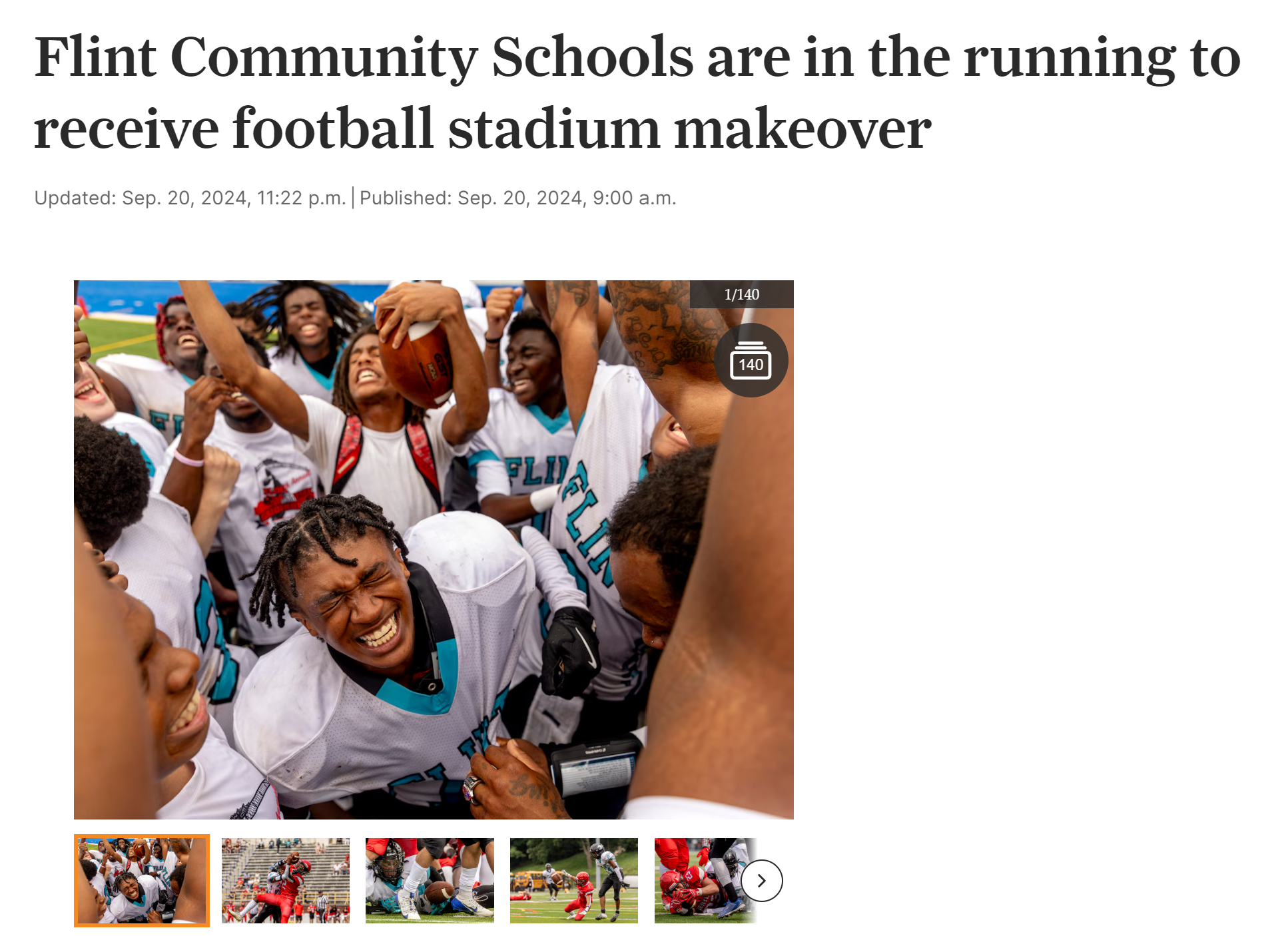 Flint Community Schools are in the running to receive football stadium makeover