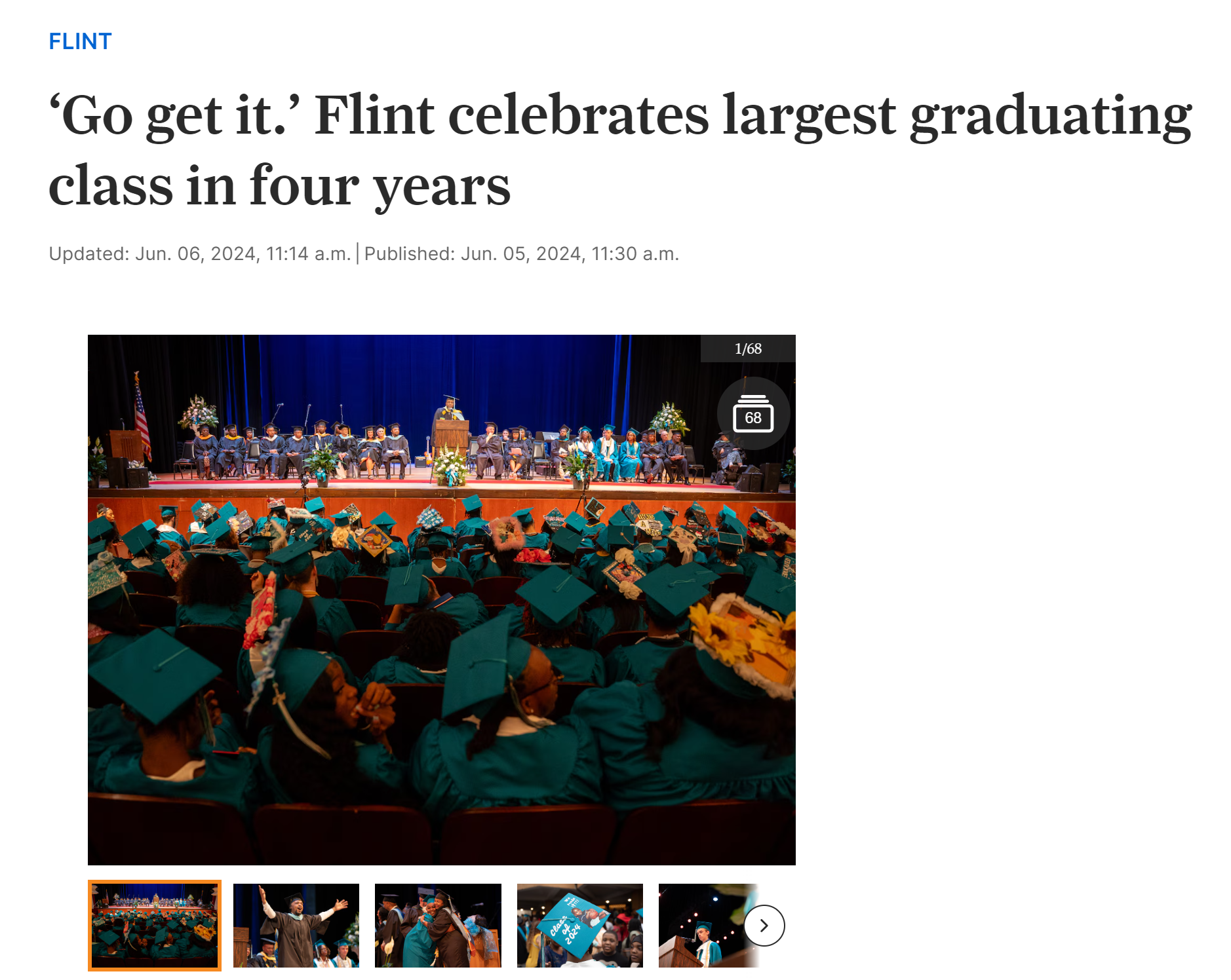 ‘Go get it.’ Flint celebrates largest graduating class in four years By Dylan Goetz 