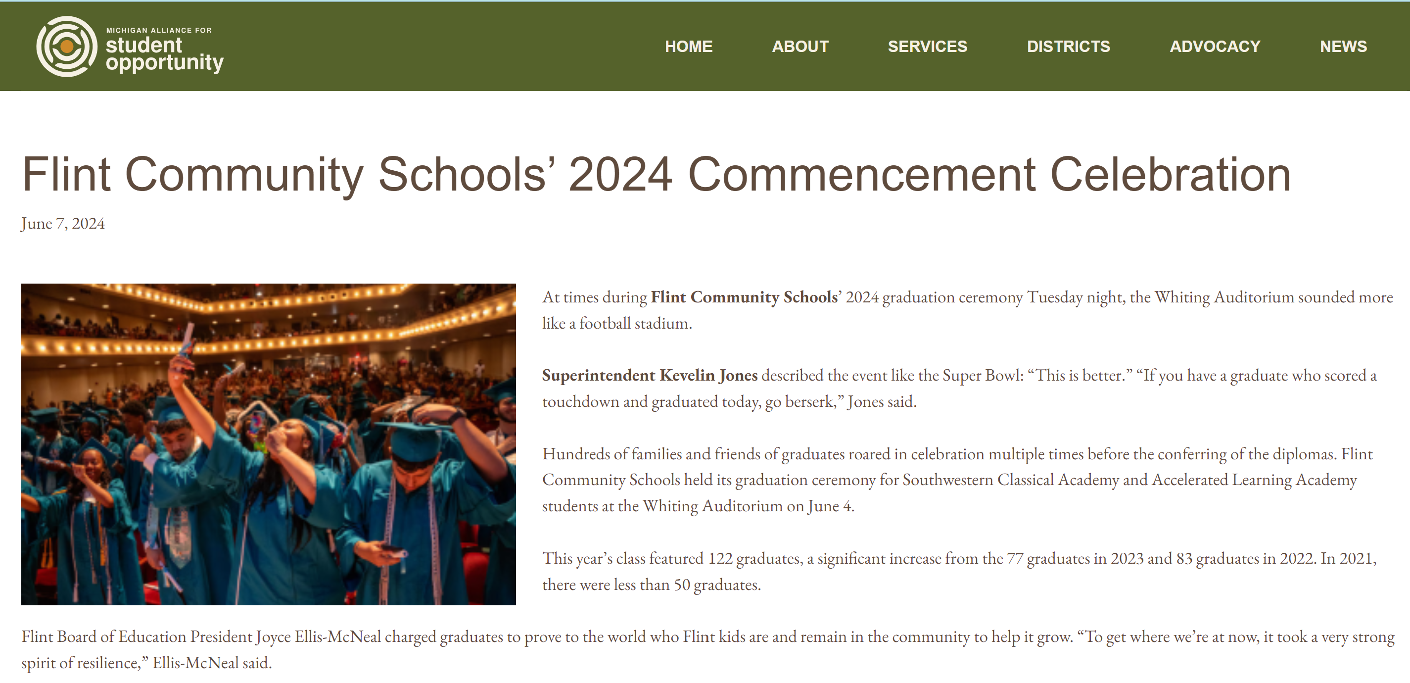 Flint Community Schools’ 2024 Commencement Celebration