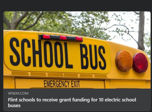 Flint schools to receive grant funding for 10 electric school buses