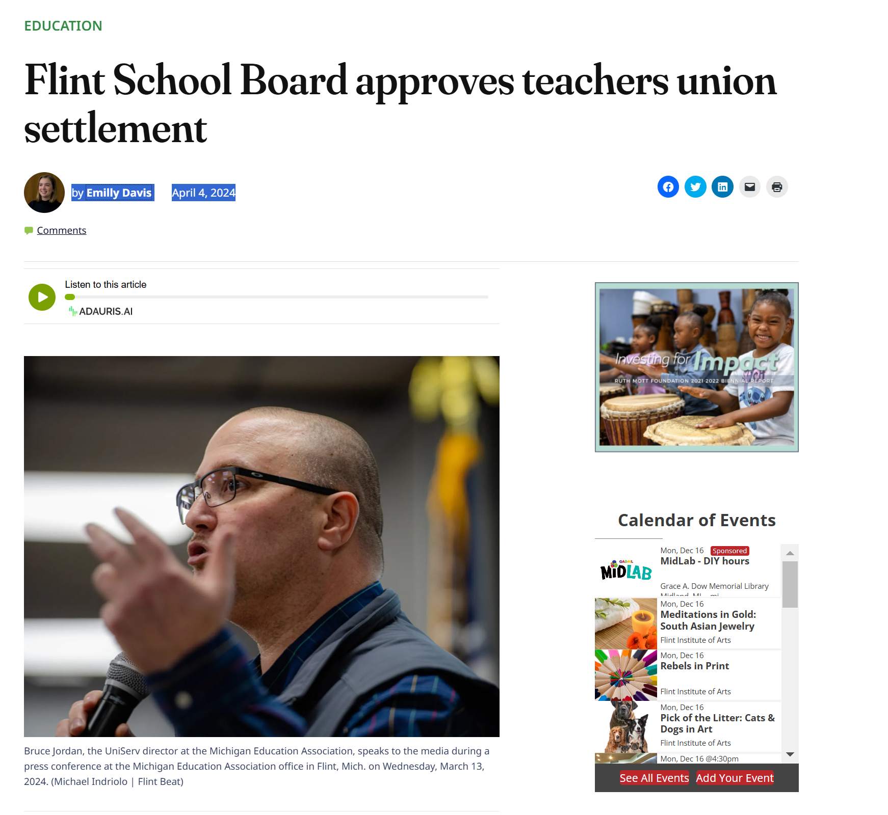 Flint School Board approves teachers union settlement